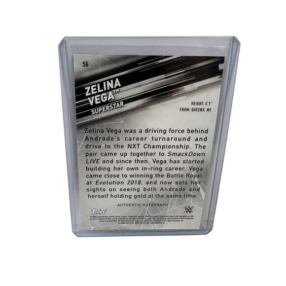 2019 Topps WWE SmackDown Live ZELINA VEGA #56 Autograph Card #80/99 - Picture 2 of 4